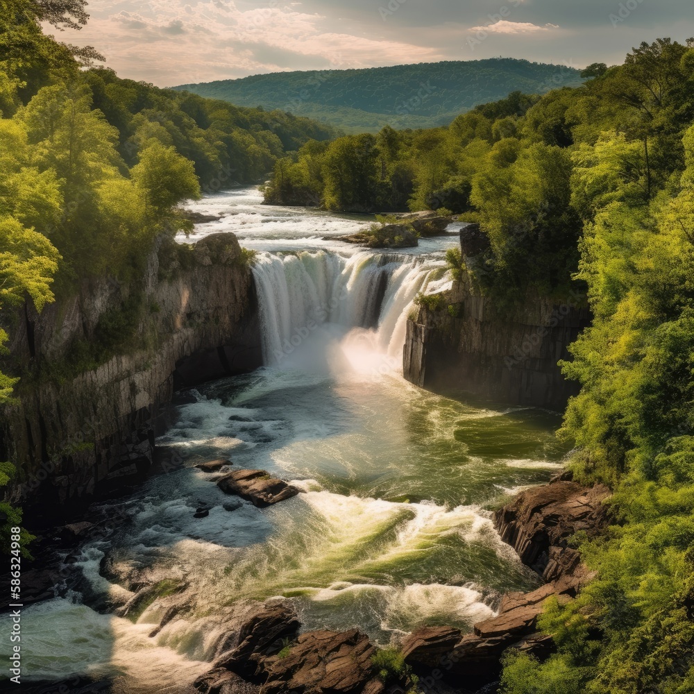Fototapeta premium waterfall in the mountains