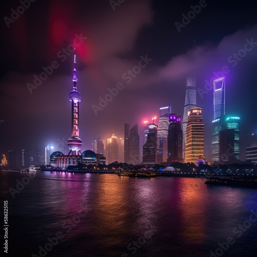 Futuristic Shanghai Skyline AI Rendering