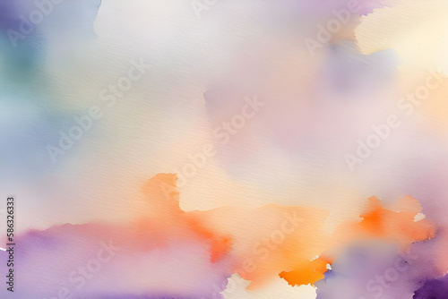Watercolor textured background, soft spring sunset image