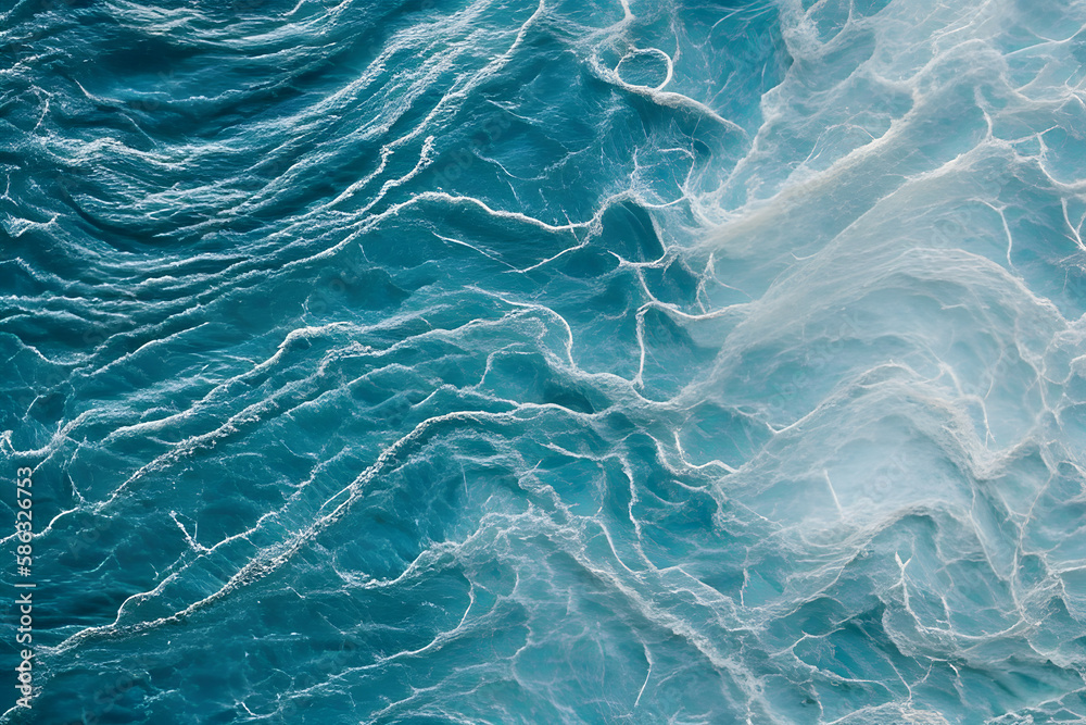 Texture of blue sea water