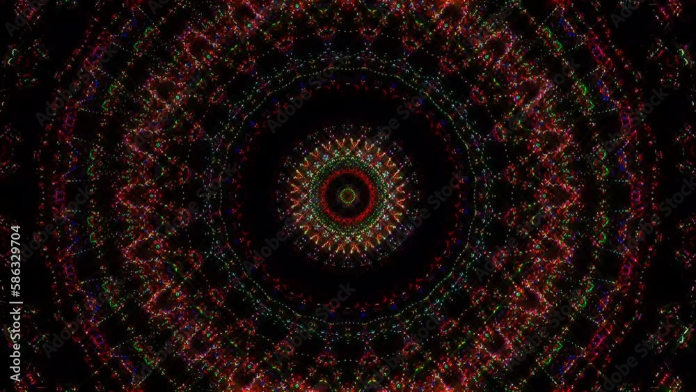 3D Animated digital abstract. Colorful curved and circular lines on black background, seamless loop 3D Animated digital abstract. Colorful curved and circular lines on black background, seamless loop