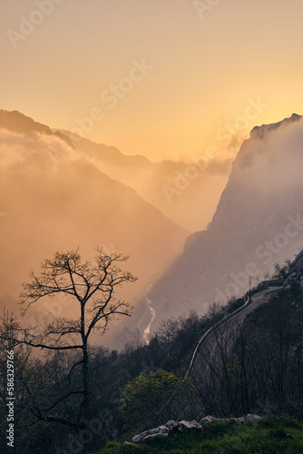 Sunset in the mountains