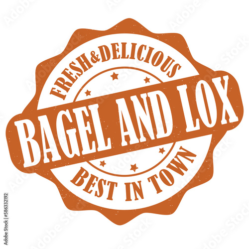 Foto Bagel and lox label or stamp