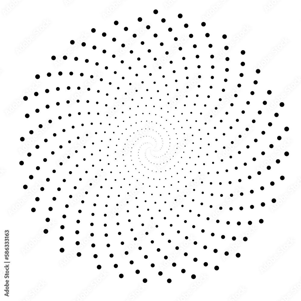 Fibonacci spiral patterns in vector. Mathematical morphology