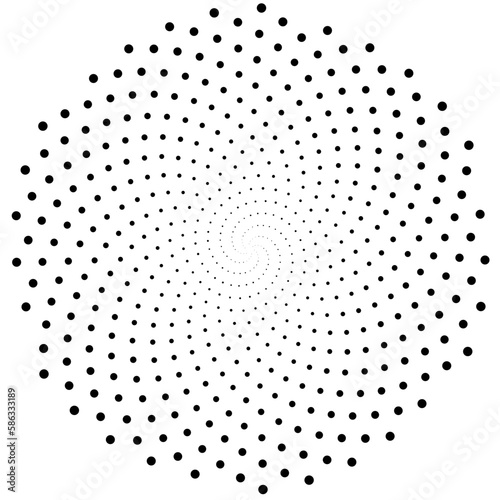 Fibonacci spiral patterns in vector. Mathematical morphology - visualization of phyllotaxis spiral types - code of nature - vector concept of mathematical function Cyanotype
