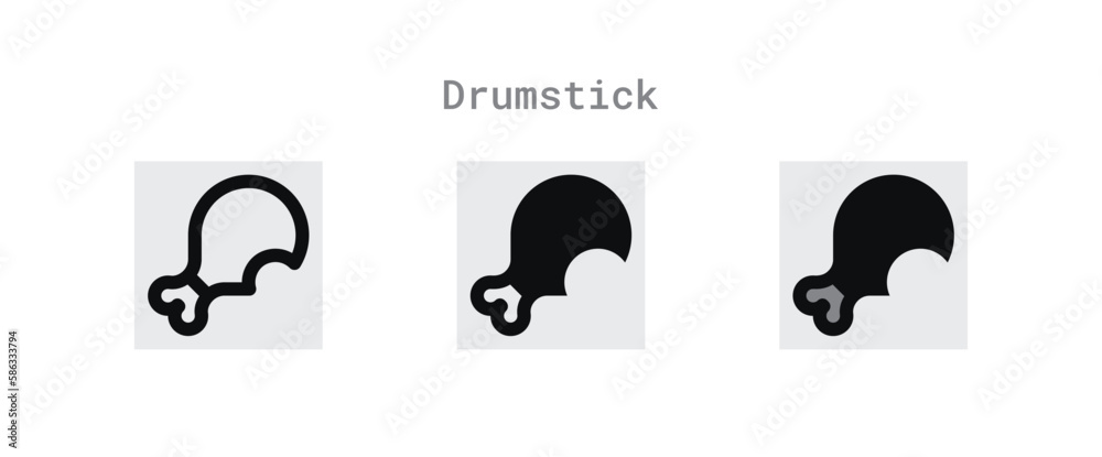 Obraz premium drumstick bite icon set