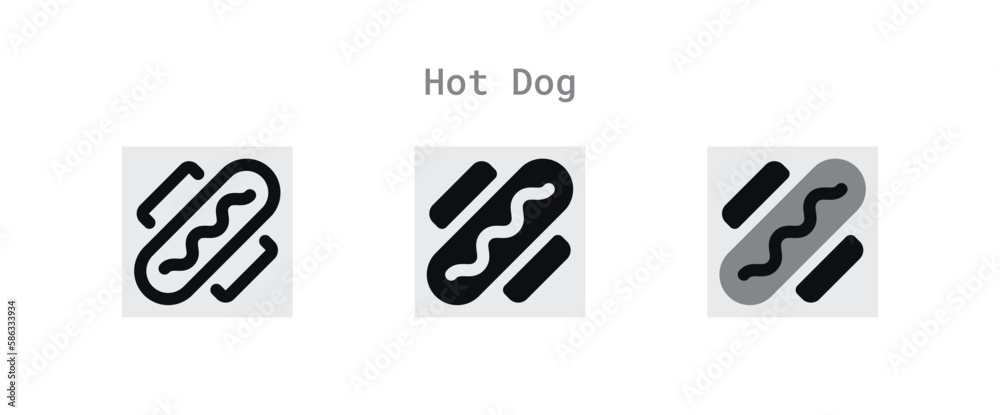 hot dog icon set
