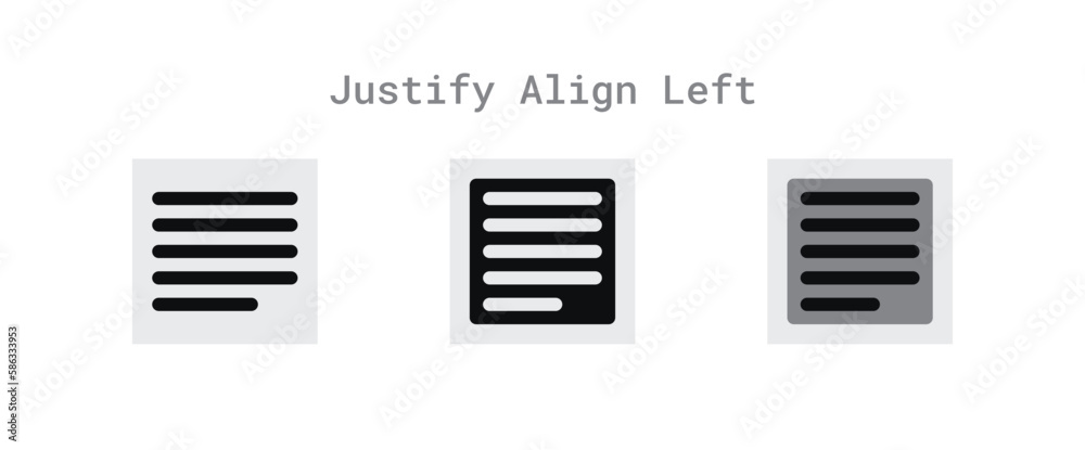 justify text icon set