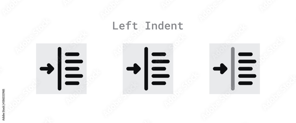 left indent icon set left indent icon set