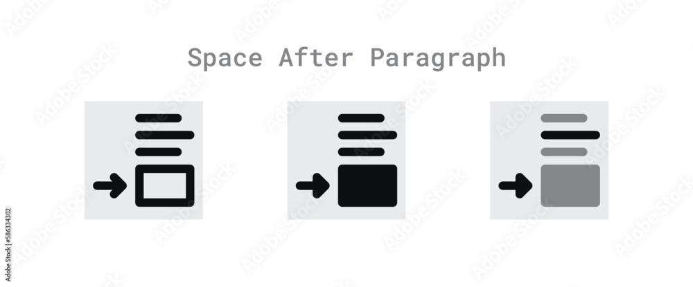 space after paragraph icon set: space after paragraph icon set:
