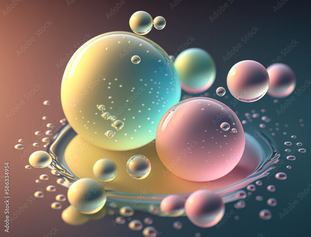 Colorful balls Dynamic liquid shapes background created with Generative AI technology Colorful balls Dynamic liquid shapes background created with Generative AI technology