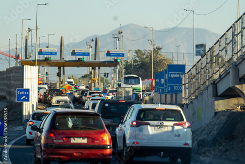 traffic congestion in highway by toll