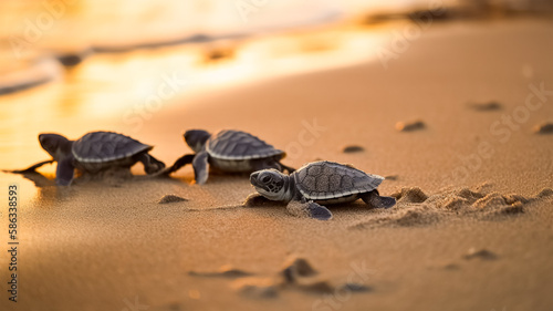 turtle on the beach   Generative AI