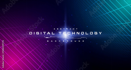 Digital technology metaverse neon blue pink background, cyber information, abstract speed connect communication, innovation future meta tech, internet network connection, Ai big data, illustration 3d