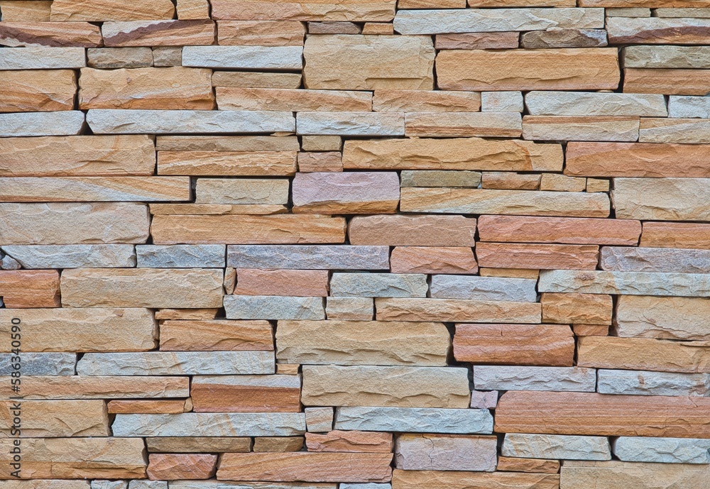 Fototapeta premium Stacked stone wall