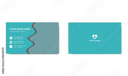 Creative and corporate double side medical business card design template 