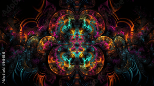 Abstract fractal background Generative AI