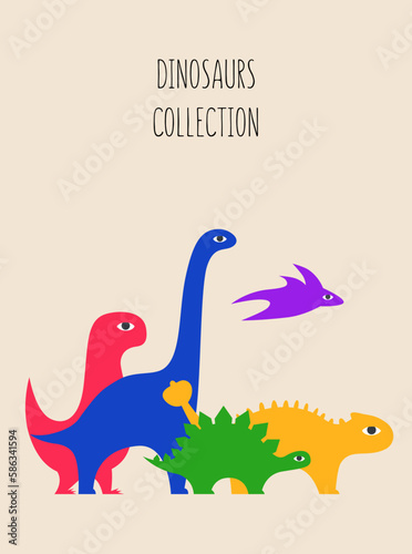 Collection of different types of the dinosaurs