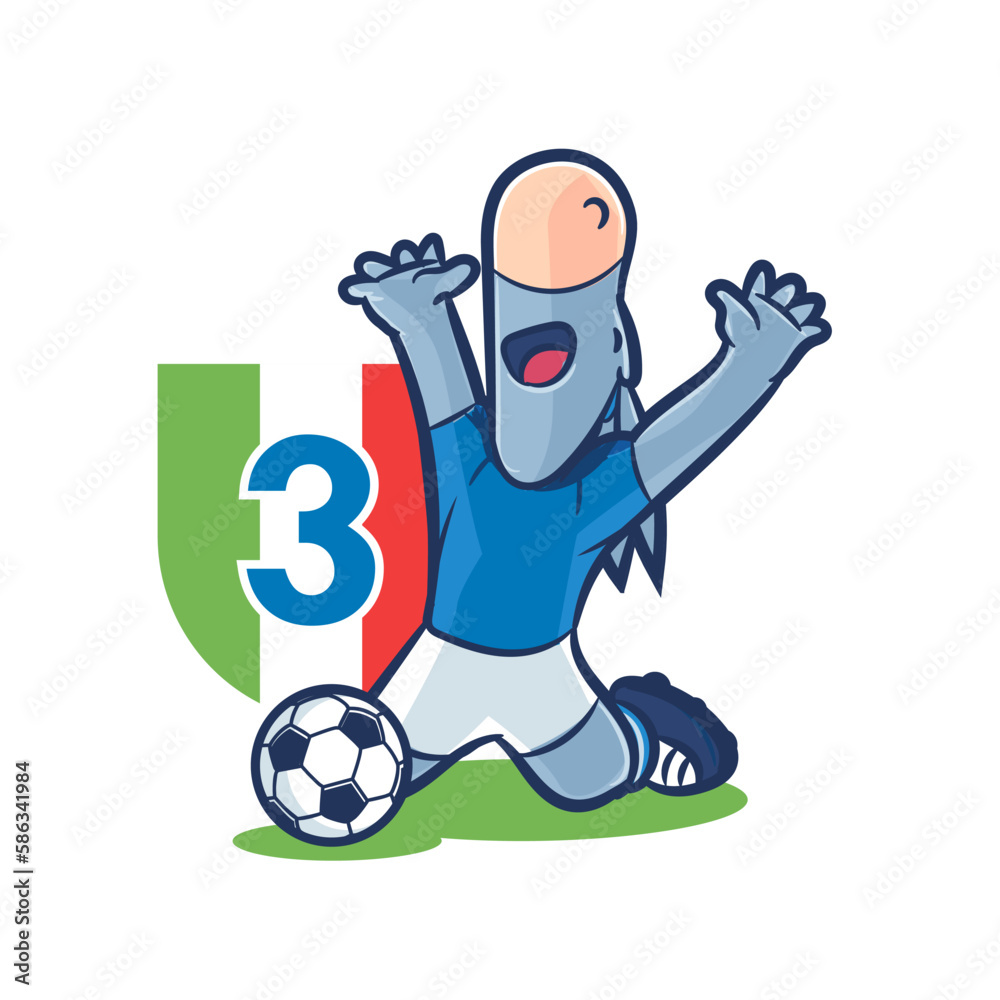 donkey mascot rejoices for the victory napoli soccer