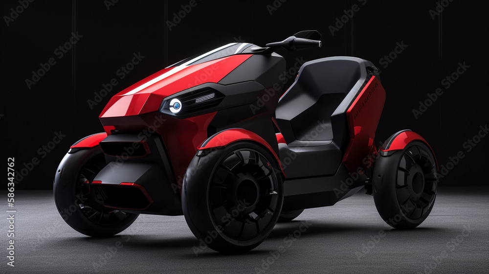 Red motorcycle isolated on white Generative AI Red motorcycle isolated on white Generative AI