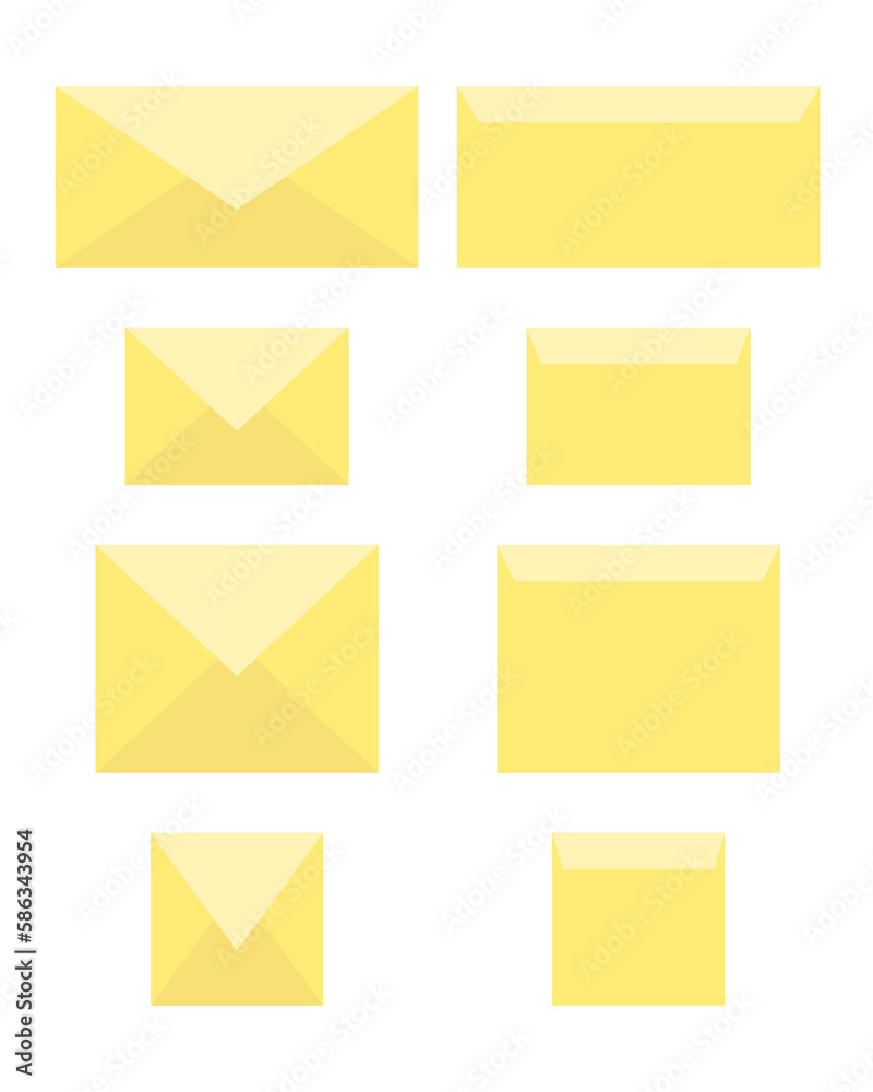 simple vector illustration yellow envelops simple vector illustration yellow envelops