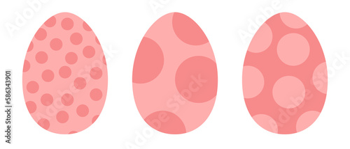 Easter pink eggs on white background