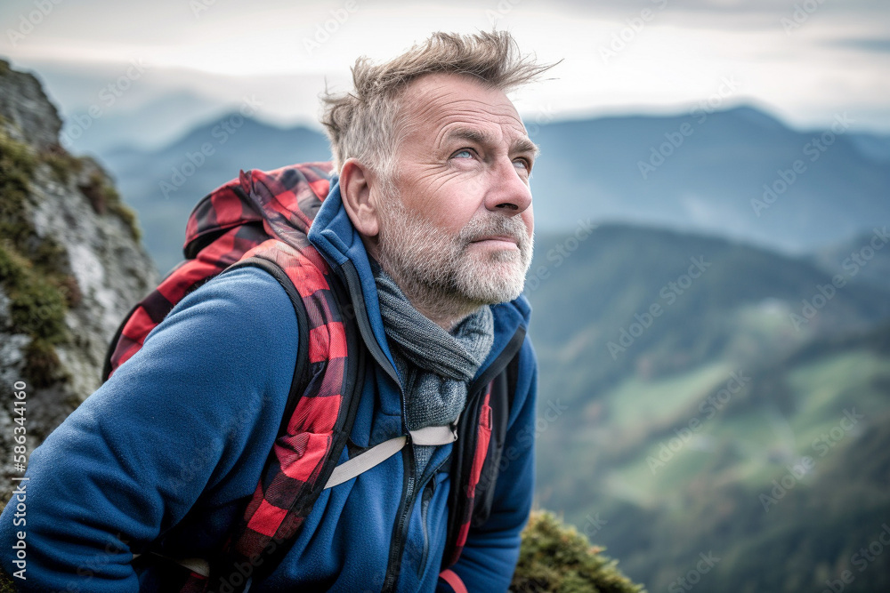 Man climbing created with Generative AI technology Man climbing created with Generative AI technology