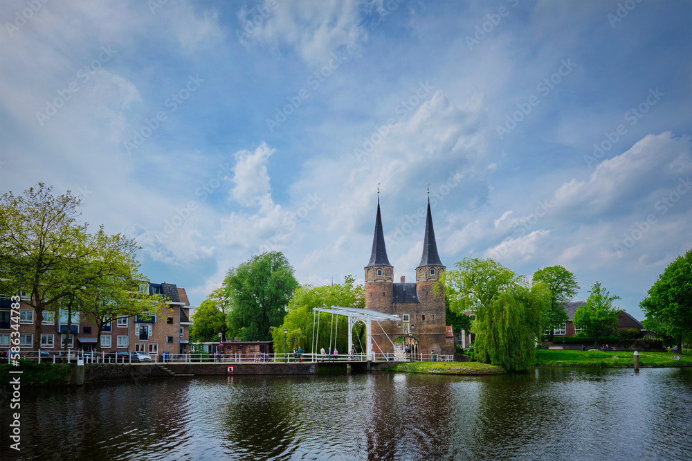 Oostport (Eastern Gate) of Delft in the day. Delft, Netherlands Oostport (Eastern Gate) of Delft in the day. Delft, Netherlands