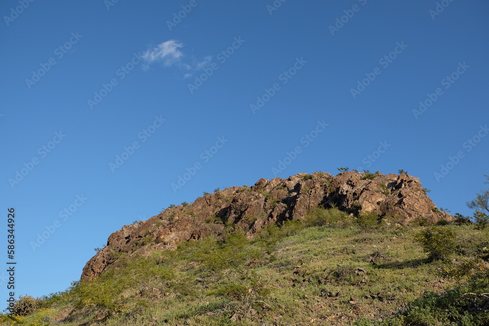 rocky desert mountain landscape with blue sky and clouds rocky desert mountain landscape with blue sky and clouds
