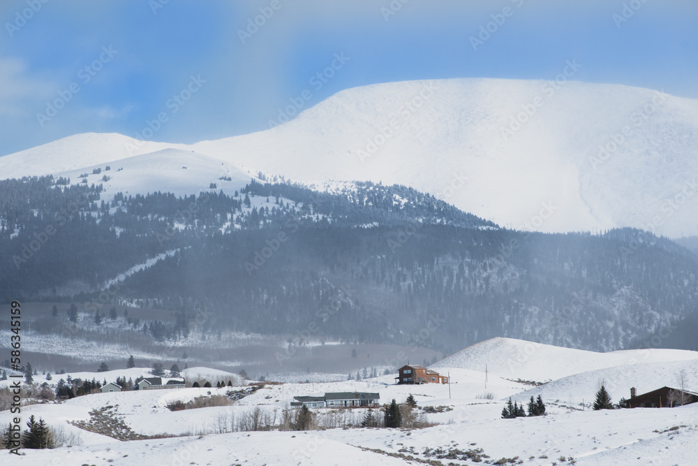 Colorado mountains in winter, in and around the Leadville area