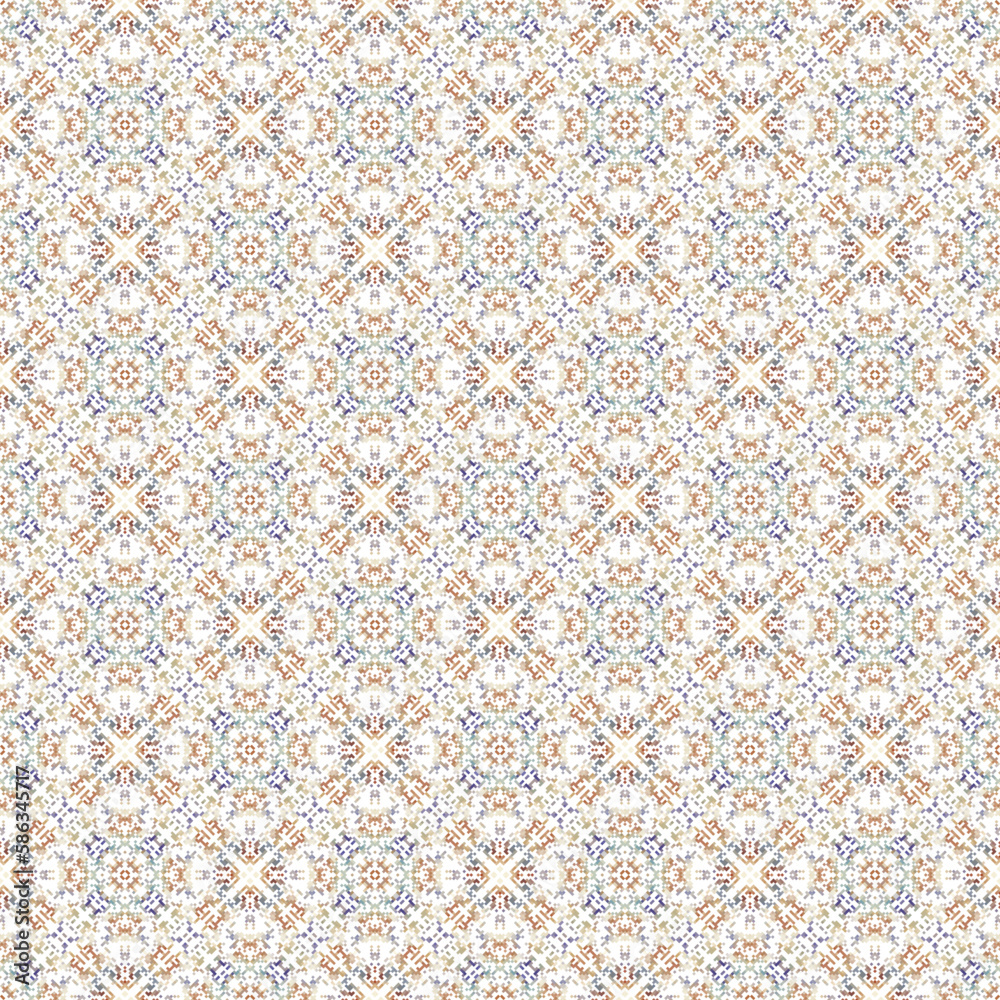 Seamless background pattern. Abstract geometric pattern in low poly pixel art style.