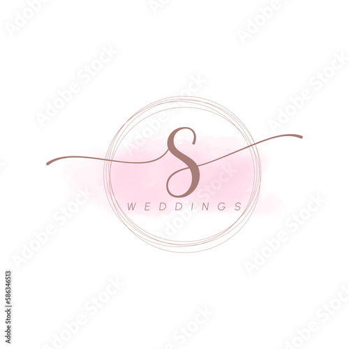 Simple Elegant Initial Letter Type S Logo Sign Symbol Icon. S Beauty monogram and elegant logo design handwriting logo of initial signature, wedding, fashion, floral and botanical with creative.