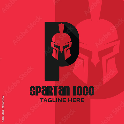 Letter P Spartan Logo Design Template Inspiration, Vector Illustration.