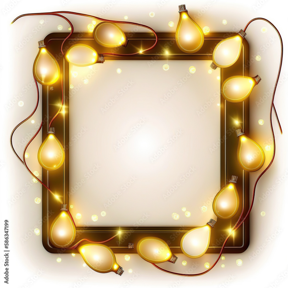 Christmas_lights_bulb_frame_decoration._isolated_creative AI