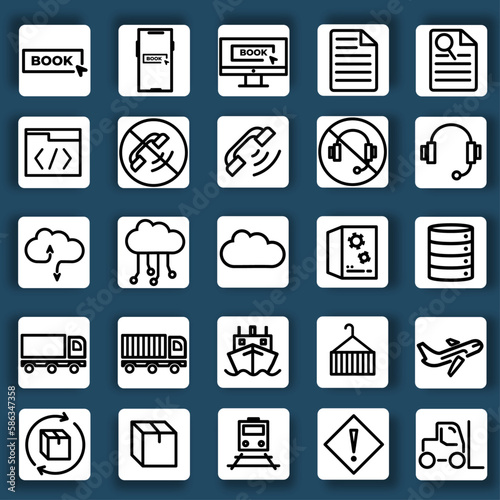 Supply Chain Business and Technology Icon Set #1