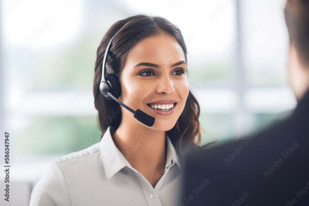 portrait of a smiling customer service agent portrait of a smiling customer service agent