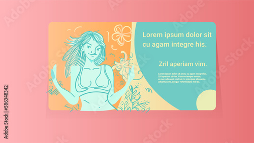 sexy woman young sporty girl in sportswear posing on camera fitness club ad template portrait