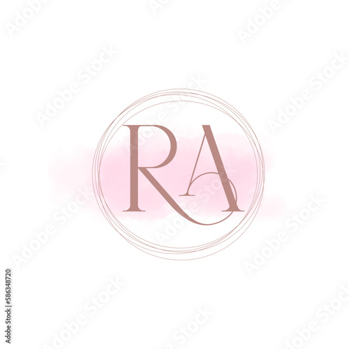 initials RA or AR R A letter mark abstract monogram vector logo template. Beauty monogram and elegant logo design of initial RA, wedding, fashion, floral and botanical with creative template.