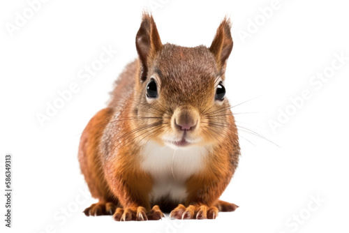 Cute squirrel isolated on transparent nackground photo