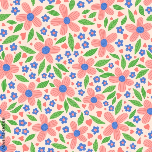 Seamless floral pattern in pastel colors