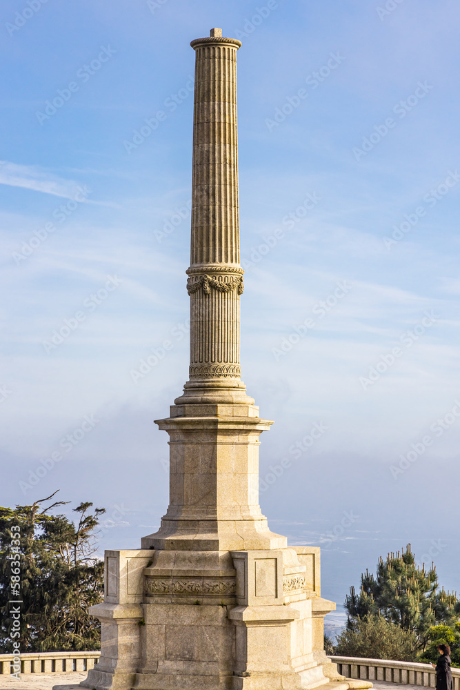 Column on the grounds of the Sanctuary of the Sacred Heart on the Monte de Luzia, Mount of Saint Lucy.
