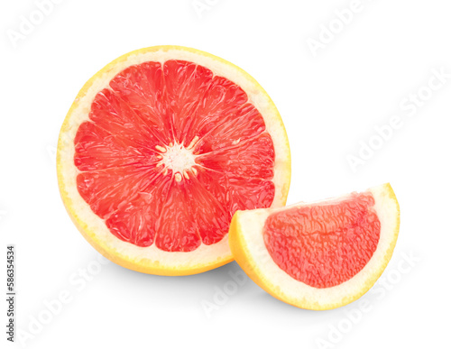 Juicy grapefruit isolated on white background