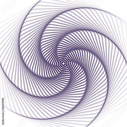 Rotating concentric squares  Square optical illusion pattern - black and colour  Geometric abstract gray background radial in vector 