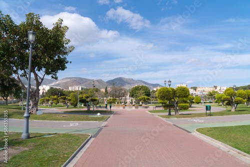 Torremolinos park and mountains Parque La Bateria tourist attraction Costa del Sol, Andalusia Spain