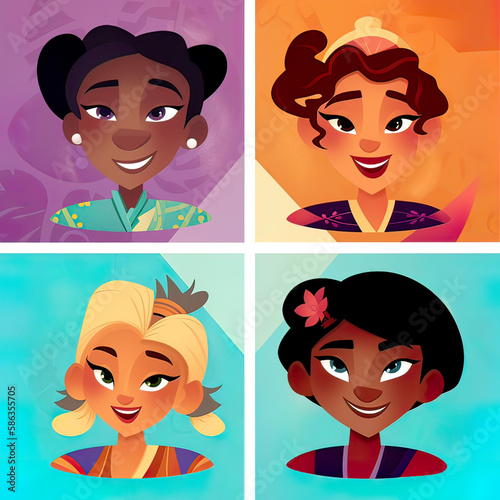 Character in fantasy world. Diversity avatar. Generative ai