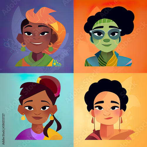 Character in fantasy world. Diversity avatar. Generative ai