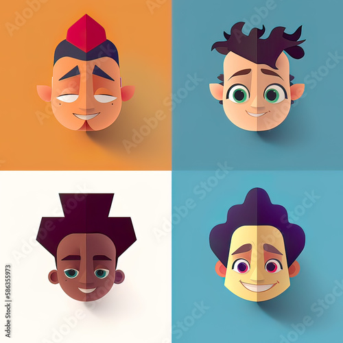 Fantasy era of diversity. avatar cartoon style. Generative ai