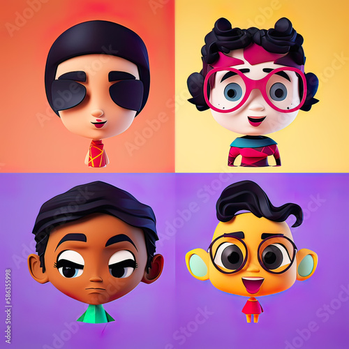 Fantasy era of diversity. avatar cartoon style. Generative ai
