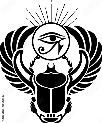 Egyptian Scarab Beetle Art sign vector