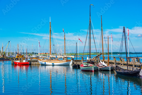 Vászonkép Reconstructed viking ships at the port of Roskilde, Denmark